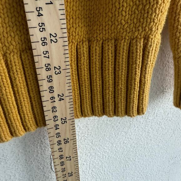 J. Crew Sweater Mustard Mock Turtleneck Chunky Knit Pullover Womens M Preppy - Picture 8 of 8